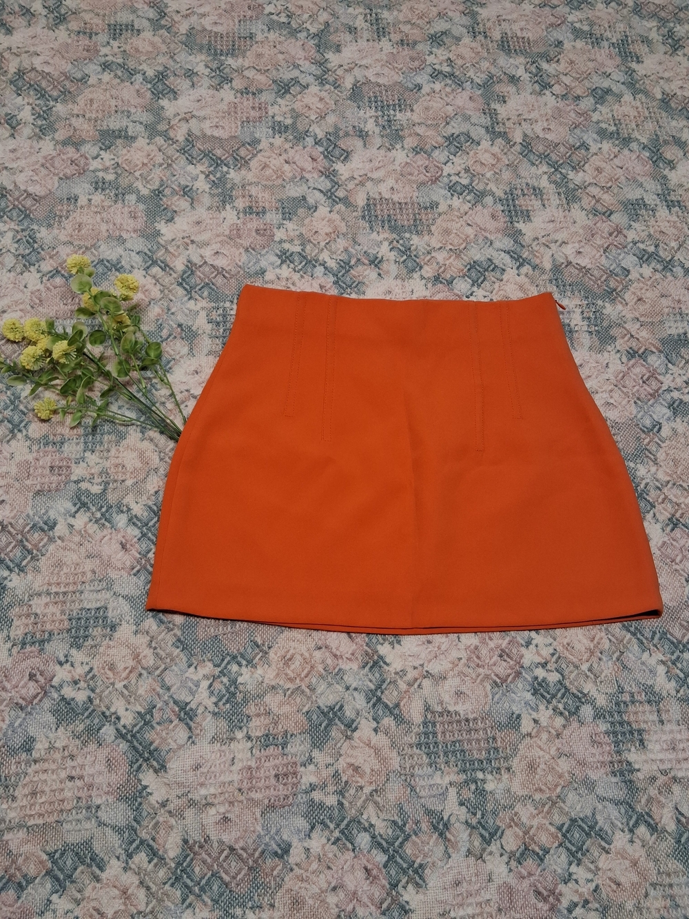 Zara Bright Orange Mini Skirt